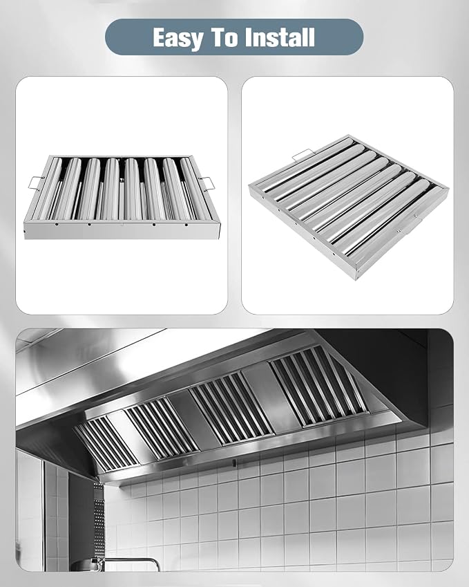 Hood Filters 430 Stainless Steel 19.5W x 19.5H Inch, 7 Grooves Commercial Hood - Image 5