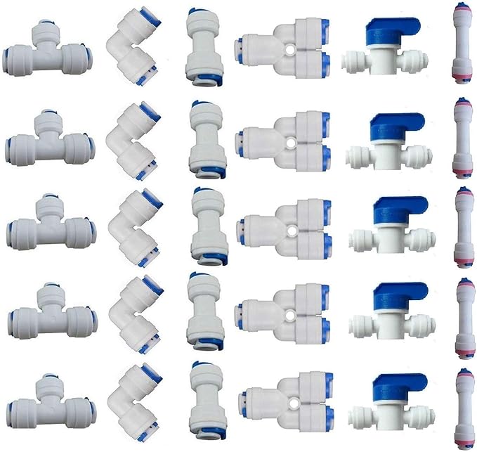 Lemoy 1/4" OD Quick Connect Push In to Connect Water Tube Fitting by Liimevvon