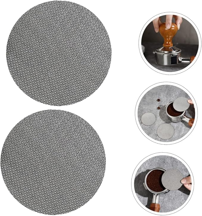 KICHOUSE 2pcs Reusable Espresso Filter Mesh Screen Stainless Steel Espresso - Image 4