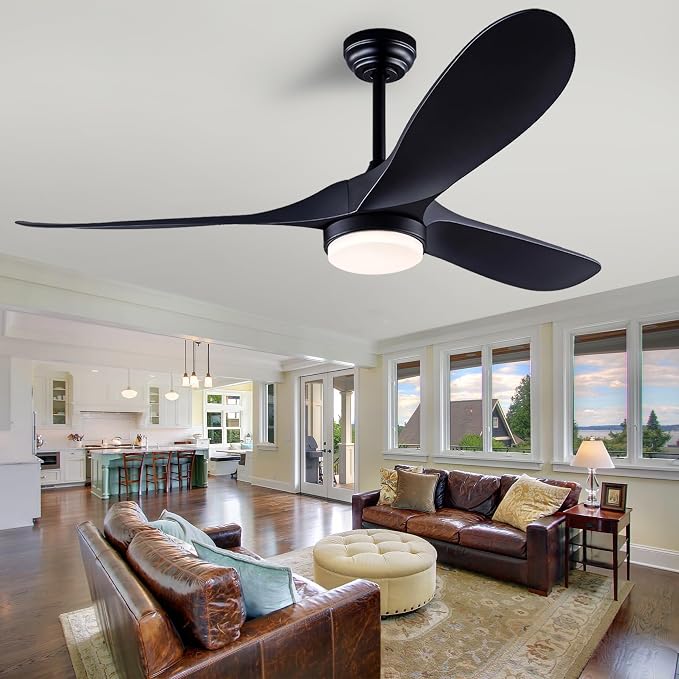 QUTWOB 52" Ceiling Fans with Lights Remote Control, Modern Reversible DC Motor by QUTWOB