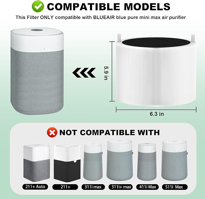4 Pack Mini Max Replacement Filter Compatible - Image 2