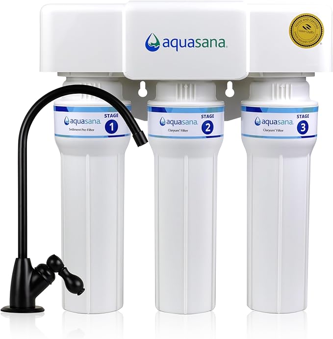 Aquasana Under Sink Water Filter | Certified 3-Stage Max Flow Filtration | by Aquasana