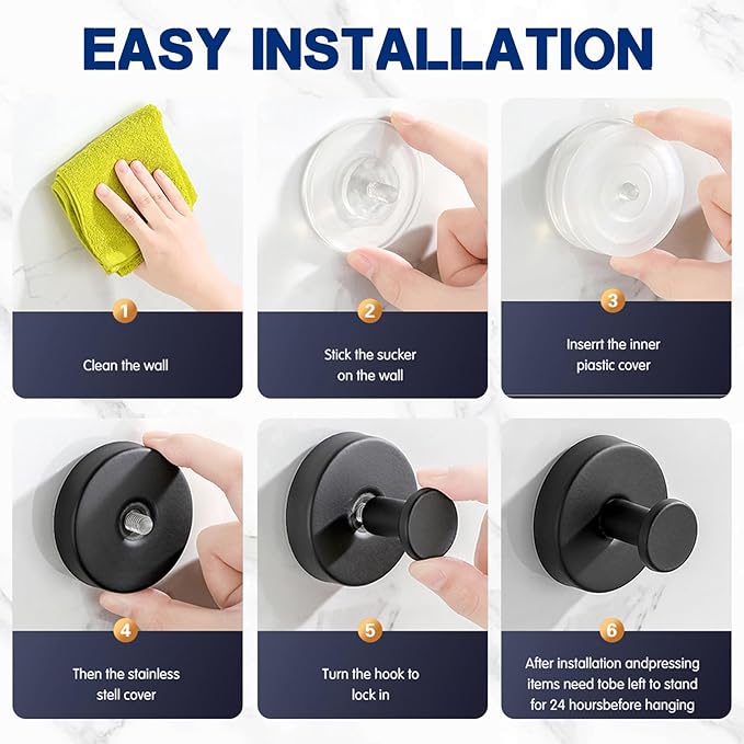 Removable & Reusable Suction Cup Hooks for Shower, Heavy Duty No-Drill Cup Hooks for Towels, Robes, Loofah–Wreath Hangers for Front Doors,Doors & Smooth Surfaces (Silver, 2 Pack)