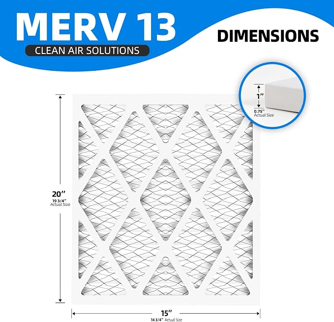 15x20x1 Air Filter, MPR 1900 & FPR 10, MERV 13 Pleated Air Filter - Image 2