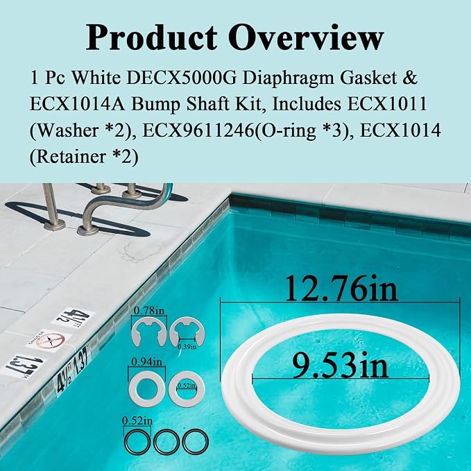 2Pcs Diaphragm Gasket, Fits Hayward Perflex DECX5000G, EC50AC Series Extended - Image 2