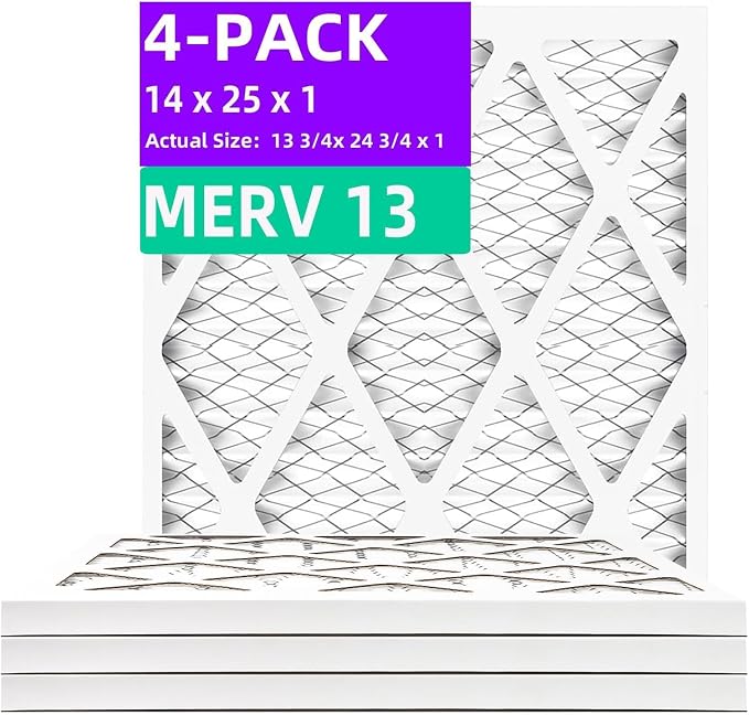 14x25x1 MERV 13 Pleated Air Filter MPR 1900 & FPR 10, Furnace Air Filters by Qingzhug