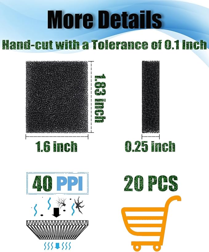 20 Pack Filter Sponges Foam Replacement - Image 7