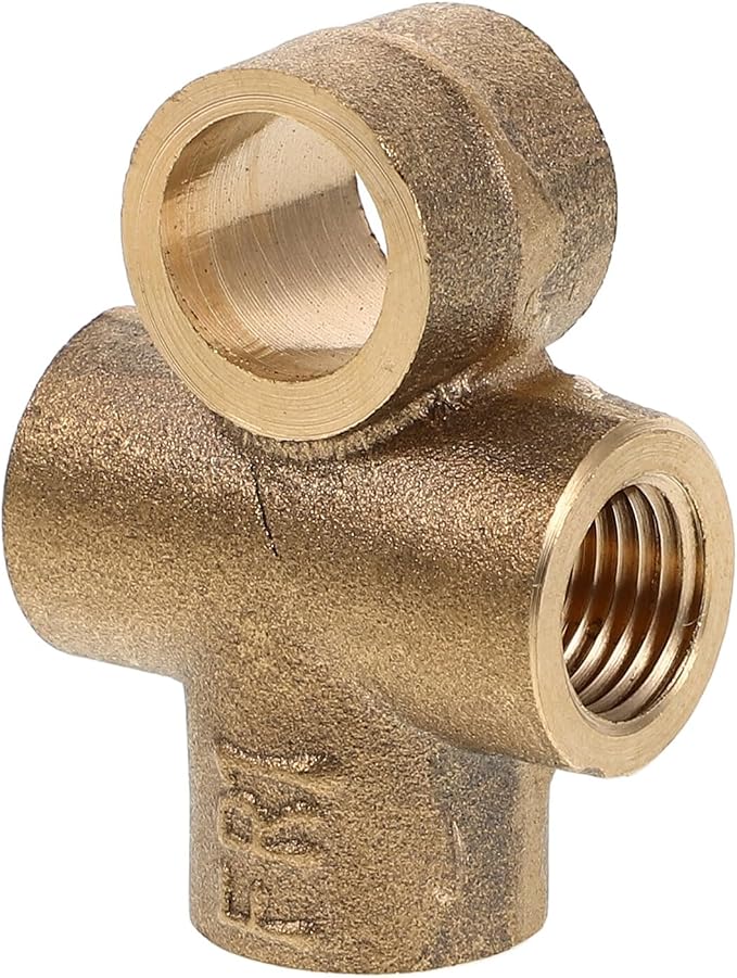 Veemoon Brass Tee Fitting M10x1 Thread Adapter Fuel Pipe Connector by Veemoon