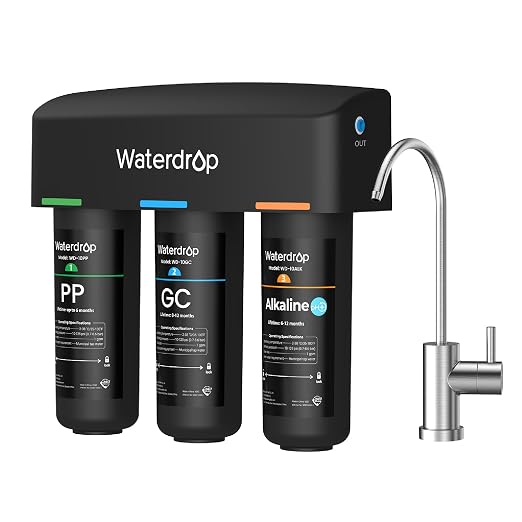 Waterdrop TSB-ALK 8 Layer Slightly Alkaline Under Sink Water Filter System by Waterdrop