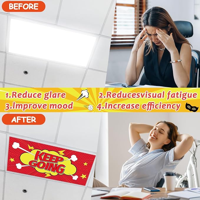 Wiooffen 8 Pcs Fluorescent Light Covers - Image 3