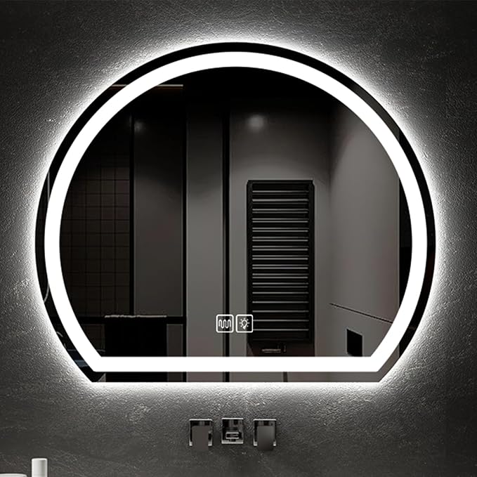 Bathroom Mirror with 3 Colour LED Lights, Lighted Bathroom Makeup Wall Mounted by Unknown