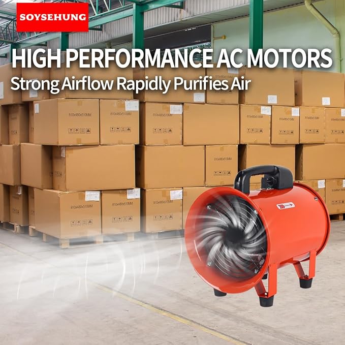 8 Inch Industrial Portable Air Blower Ventilator - Image 3