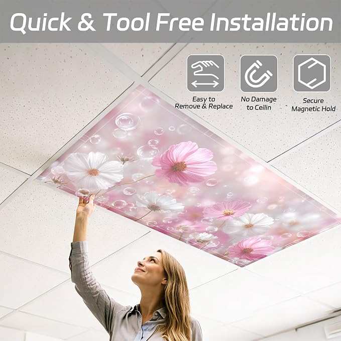 4 Pack 2x4 FT Magnetic Fluorescent Light Covers, Ceiling Light Filters - Image 5