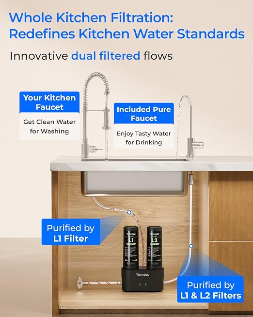 Waterdrop DLG-L Under Sink Water Filter, 2 Stage Under Sink Water Filtration - Image 2