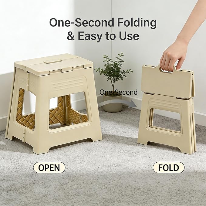 Foldable Shower Stool for Shaving Legs, Plastic Shower Foot Rest for Inside Shower,11.9" High Anti-Slip Foot Step to Shave Leg Small Folding Bench Shaving Stool for Travel/Bathroom