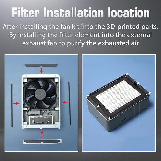 3PK Air Filter for Bambu Lab X2D, P2S External Exhaust Fan HEPA 13+Activated - Image 6