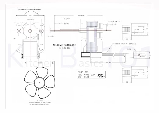 Kitchen Basics 101 S1200A000 Universal Bathroom Vent Fan Electric Motor - Image 2
