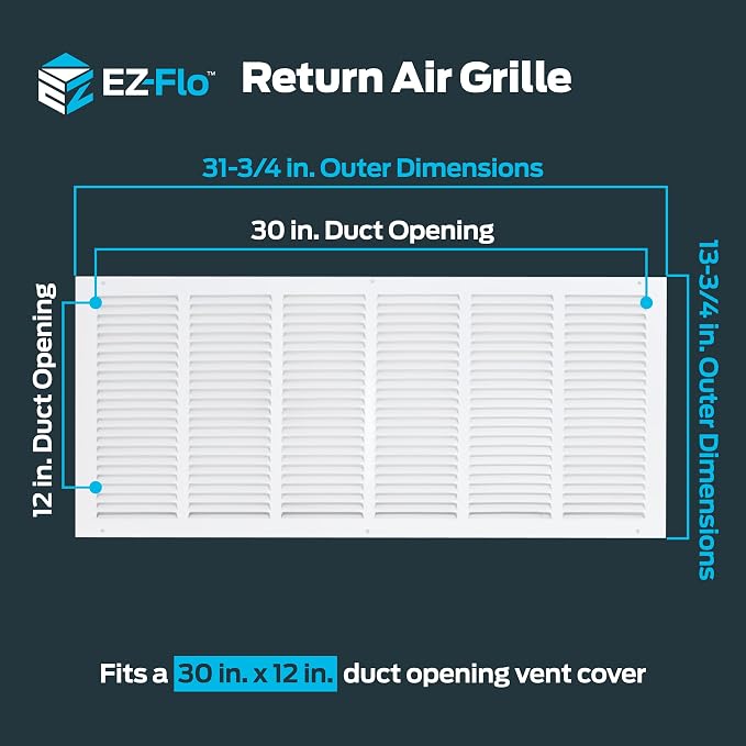 EZ-FLO 30 x 12 Inch Return Air Vent Cover - Image 2