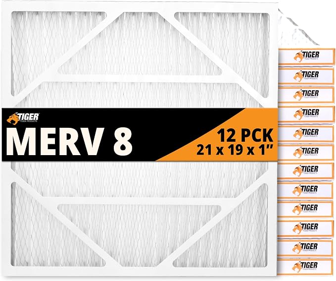 Tiger Tough 21x19x1 Air Filter MERV 8 MPR 600-800, High-Performance Pleated by TIGERTOUGHPRODUCTS