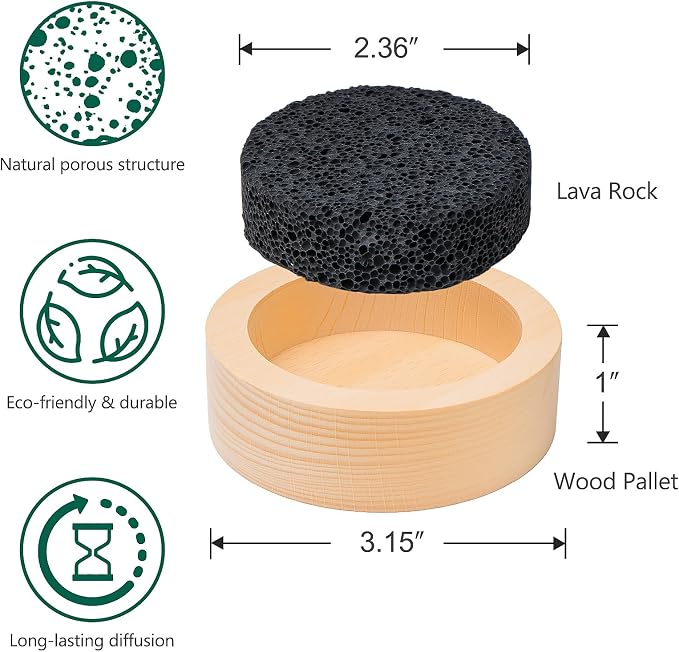 3 Pcs Lava Rock Essential Oil Diffusers -1 Lava Stone Passive Diffuser - Image 2