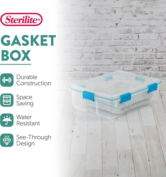 Sterilite 8-Pack Gasket Box, Weather-Resistant Storage Bins - Image 2