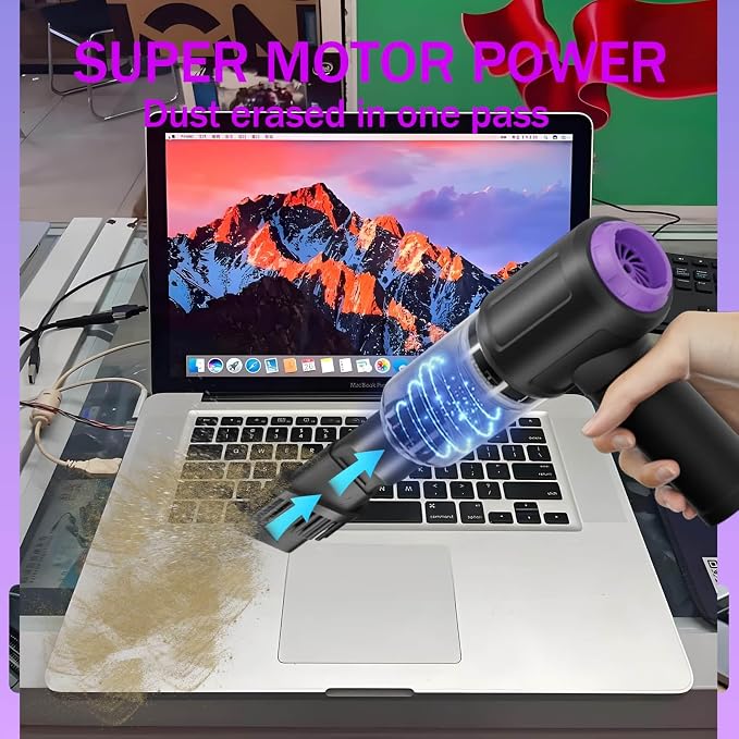 14500PA Computer Vacuum Cleaner Keyboard Cleaner Compressed Air Duster - Image 4