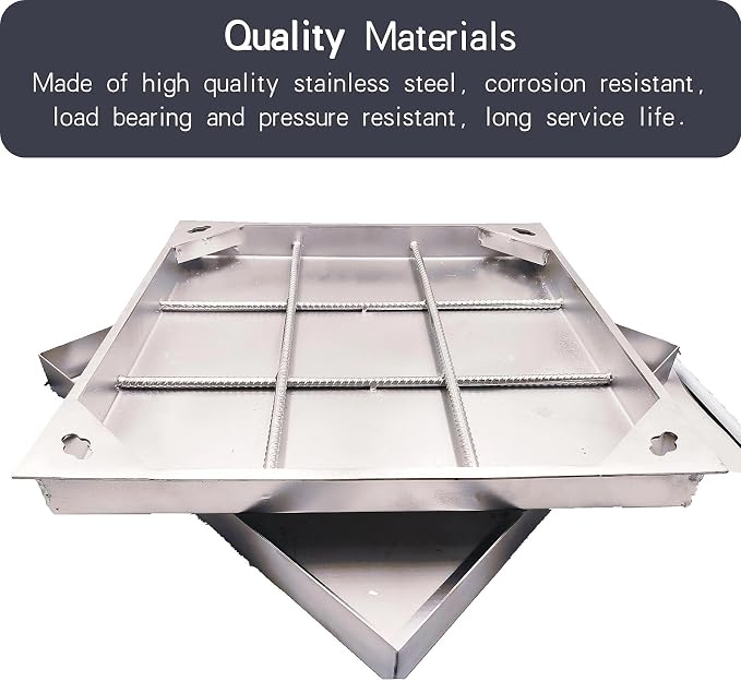 24x24 Invisible Stainless Steel Manhole Cover and Frame - Image 3