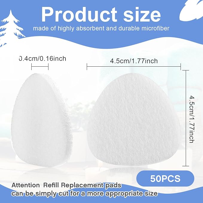 Maitys 50 Pieces Humidifier Essential Oil Pads Air Purifier Replacement Refill - Image 2