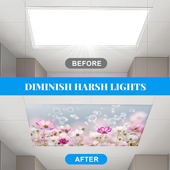 2 Pack Fluorescent Light Covers- 4 x 2 Feet Magnetic Ceiling Light Cover Room - Image 6