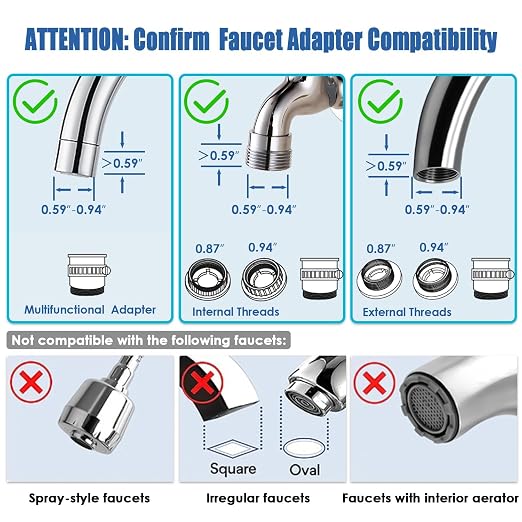 Vortopt Faucet Filter, NSF Certified, 400 Gallon High Efficiency Water - Image 2