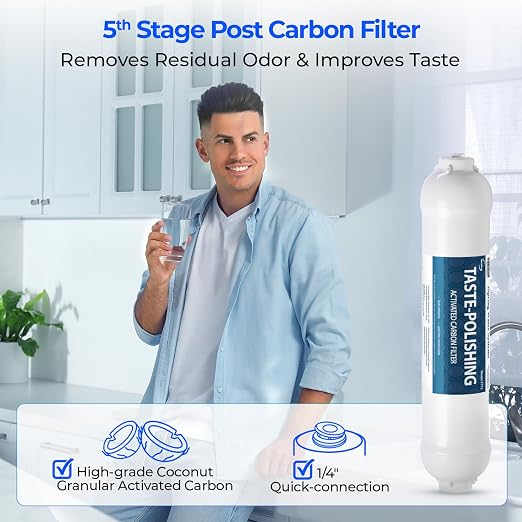 iSpring FT15 NSF Certified 5th Stage Inline Post Carbon Water Filter, - Image 3