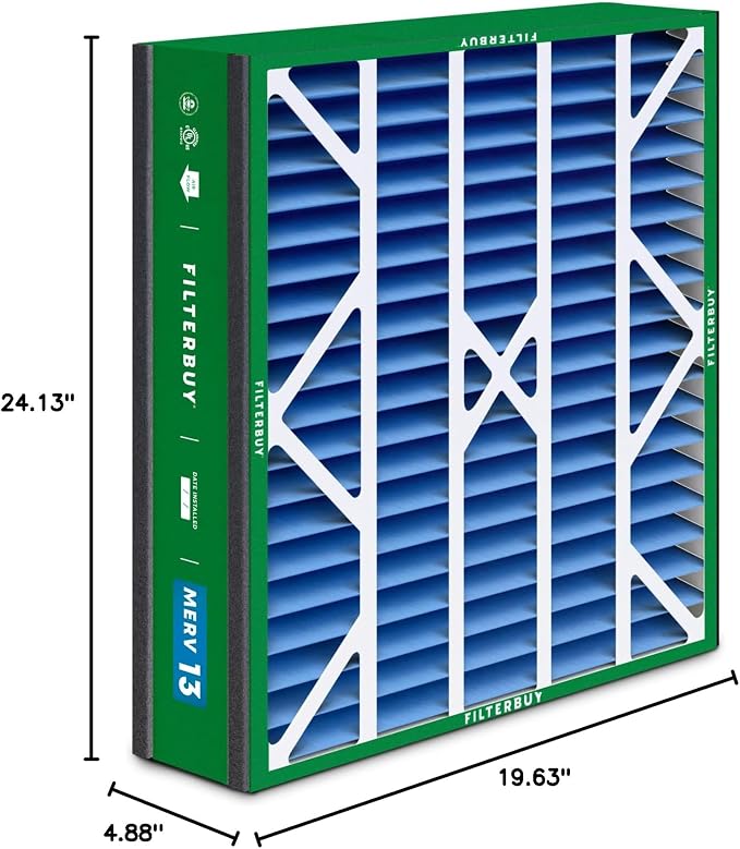 Filterbuy 20x25x5 Air Filter MERV 13 Optimal Smoke & Allergy Defense, Pleated - Image 10