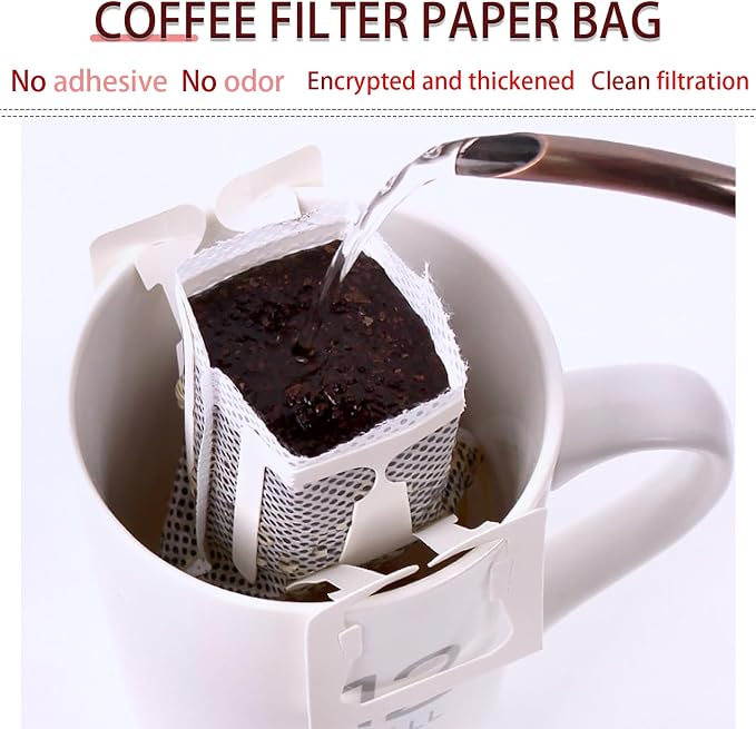 Pack of 50 Portable Hanging Ear Drip Coffee Bag, Single Serve Disposable Coffee - Image 4