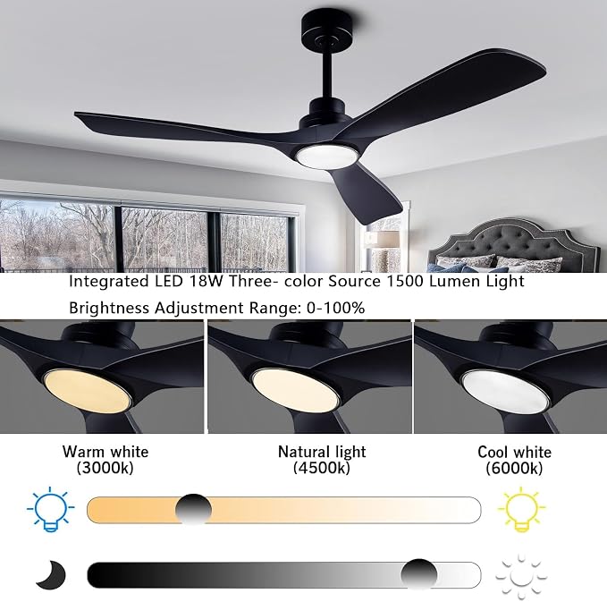 QUTWOB 52" Wood Ceiling Fan - Image 6