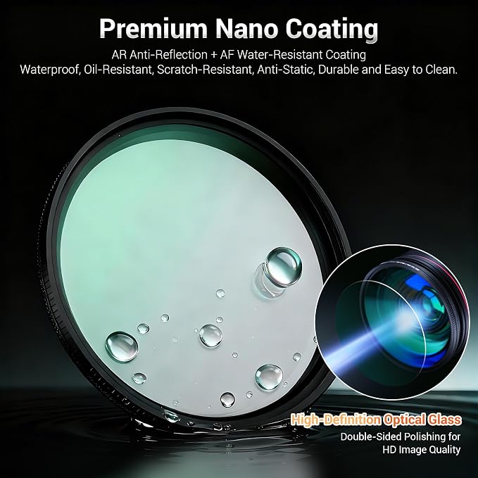 67mm Black Diffusion 1/4 & Reflectivity CPL 2 in-1 Filter - Image 9