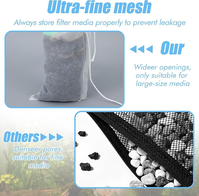3 Pack 180 μm Filter Bag, Aquarium Media Bag - Image 4
