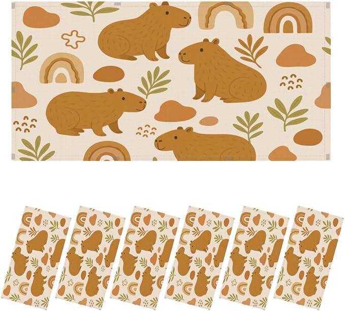6 Pcs Fluorescent Light Covers for Ceiling Lights Cute Capybara Gifts Rainbows by Unknown