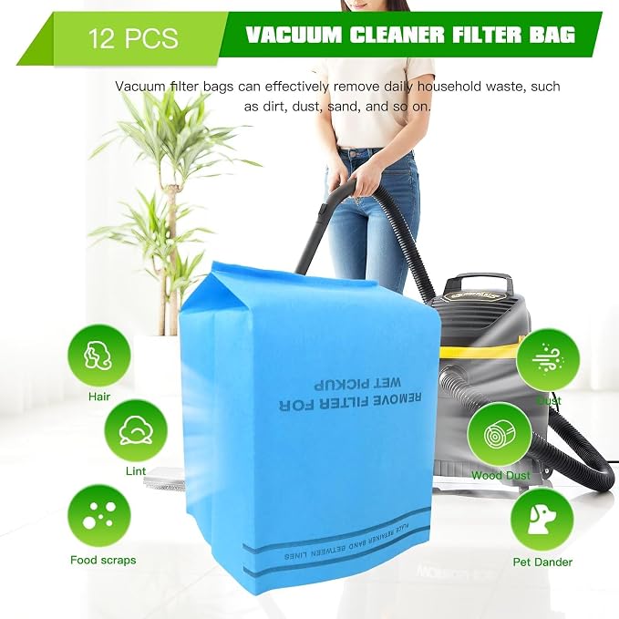 12 Pack Wet Dry Filter Bags Compatible - Image 4