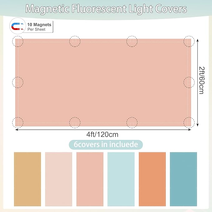 6pcs Magnetic Fluorescent Light Covers - Image 2