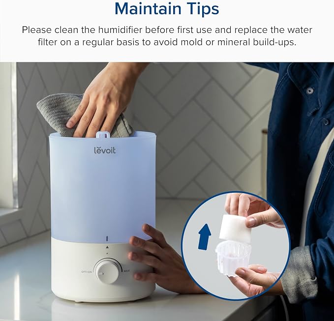 LEVOIT Dual 150 Humidifiers for Bedroom Large Room, 3L Cool Mist Top Fill - Image 9