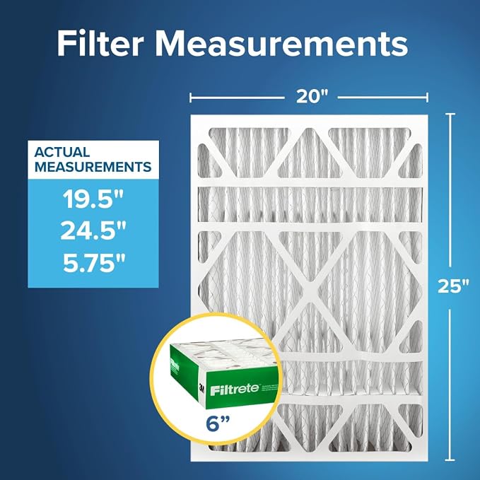 Filtrete 20x25x6 AC Furnace Air Filter, MPR 700, MERV 8, Fits AprilAire & - Image 2