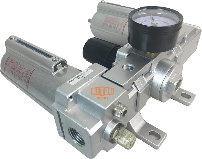 1/2" NPT HEAVY DUTY Compressed Air In Line Filter Regulator Lubricator Oiler - Image 3