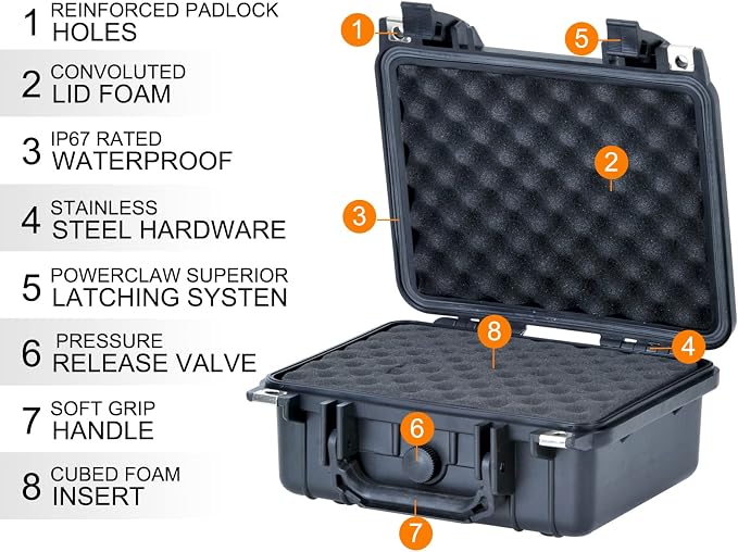 MEIJIA Portable All Weather IP67 Waterproof Protective Case, Hard Camera Case - Image 6