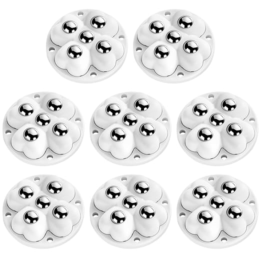 Self Adhesive Caster Wheels, 360° Swivel Stainless Steel Rollers, Low Profile by YSKmanhuo