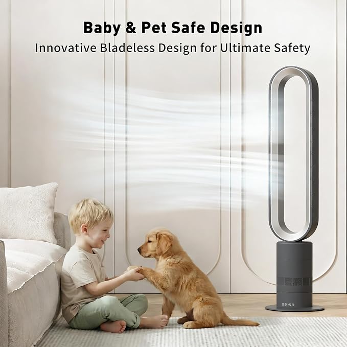 H601 Bladeless Tower Fan, 80° Oscillation, 35 dB Low Noise - Image 5