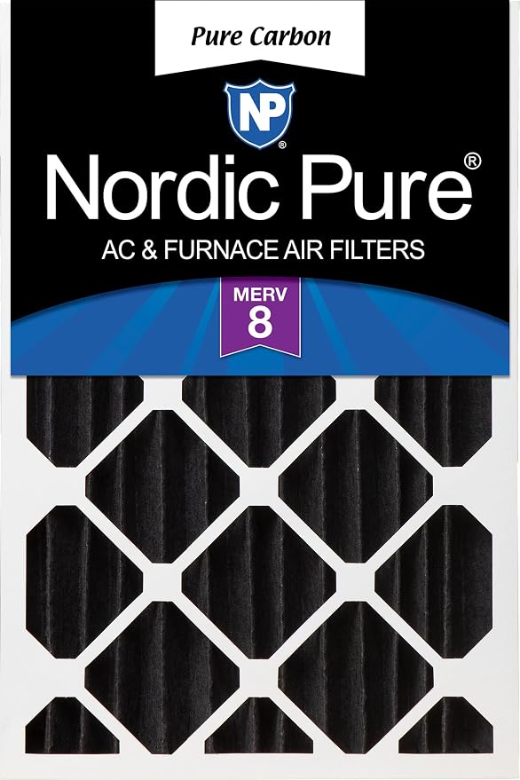 Nordic Pure 16x24x4 Pure Carbon Pleated Odor Reduction Merv 8 Furnace Filter 1 by NordicPure