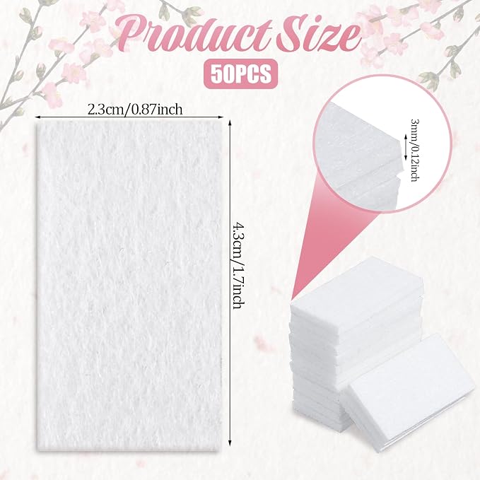 50 Pack Unscented Aroma Pads, 1.7x0.91" White Aroma Oil Refill Pads - Image 2