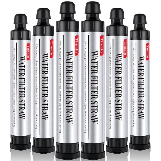 6 Pack Timain 4-Stage Filtration, High Flow Rate Water Filter Straw, Water by TIMAIN