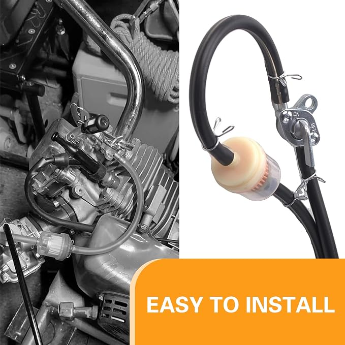 Car Fuel Filter Kit, 39.3" Hose and 3 Filter and Petcock Valve - Image 6