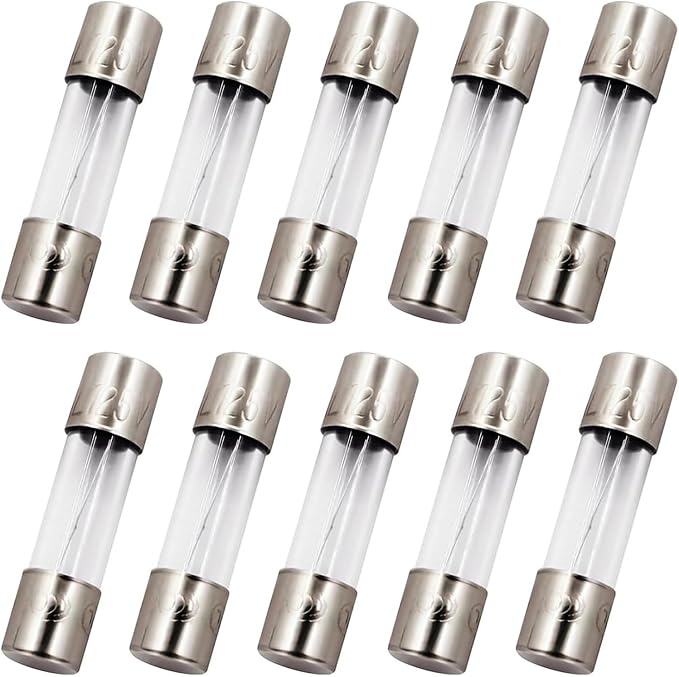 SIXQJZML 10 Pack F5AL Fast-Blow Fuse 5A Max 5 amp 125V Glass Fuses 0.2 x 0.78 by SIXQJZML